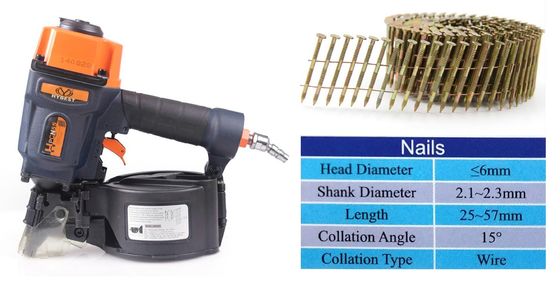 Capacità forte 3,37 kg CN70 Pneumatic Coil Nailer per pallet e prestazioni