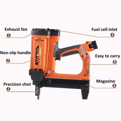 Supporto personalizzato Nailer a gas senza fili Nail Gun per calcestruzzo 800-100 chiodi Fuel Cell Life