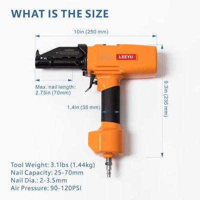 Potente BD70 Air Nail Pulling Gun per supporto personalizzato e capacità di chiodo da 25-70 mm
