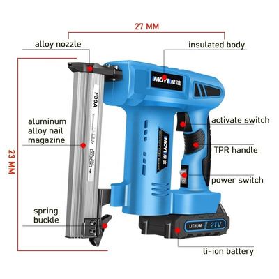 Comodo caricabatterie 21V Brad Nailer per la lavorazione del legno e tappezzeria