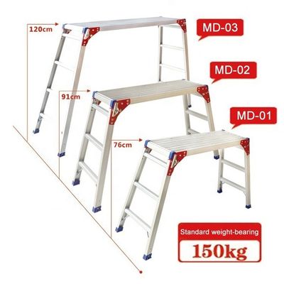 Scaffale piattaforma di lavoro pieghevole di 120 cm di altezza per lavaggio auto e arrampicata domestica