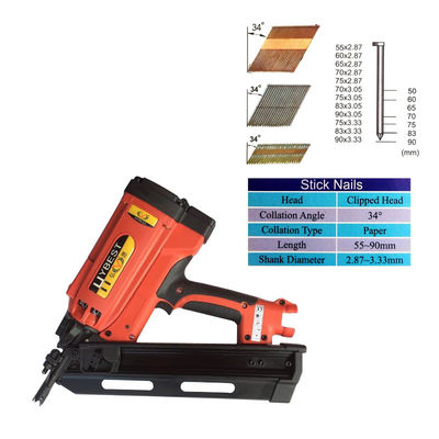 34 gradi Lithium Ion Cordless Framing Nailer con Min Nail Lunghezza 2in Requisiti