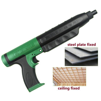 Silent Black Green Powder Nail Gun con capacità di 2,2 kg e funzione di riduzione del rumore