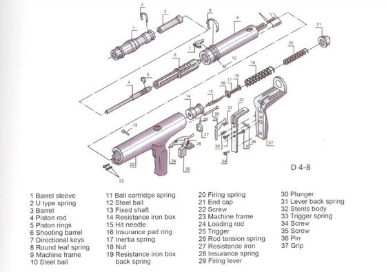 Conveniente 75-100 chiodi Capacità di carico Pin pistola a chiodi senza fili per calcestruzzo 340 * 50 * 140