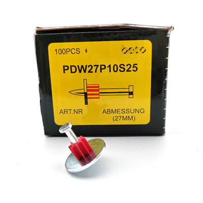 Pini a testa piatta PDW per 301/301T Pistola da sparo per chiodi 25mm Acciaio Lavatrice di chiodi incluso