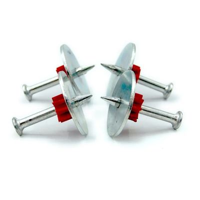 7.6mm Diametro della testa 25mm Lavatrice in acciaio Chiodi in acciaio ad alta velocità per pin di calcestruzzo PDW