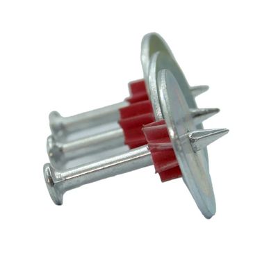 7.6mm Diametro della testa 25mm Lavatrice in acciaio Chiodi in acciaio ad alta velocità per pin di calcestruzzo PDW