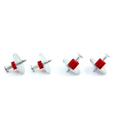 Materiale da costruzione di costruzione fissaggio di pin PDW ad alta velocità chiodi in acciaio di cemento con lavastoviglie in acciaio da 25 mm Standard ISO