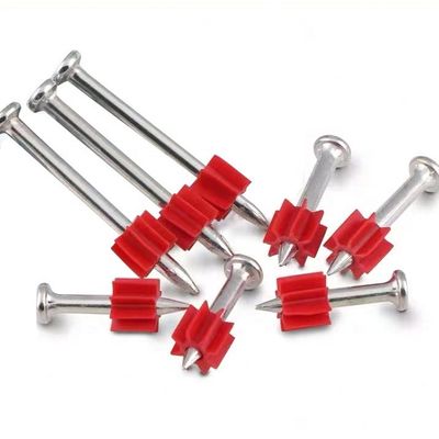 Diametro della testa generale Chiodi da tiro in argento galvanizzati con lavatrice di gomma rossa 100 pezzi PACK