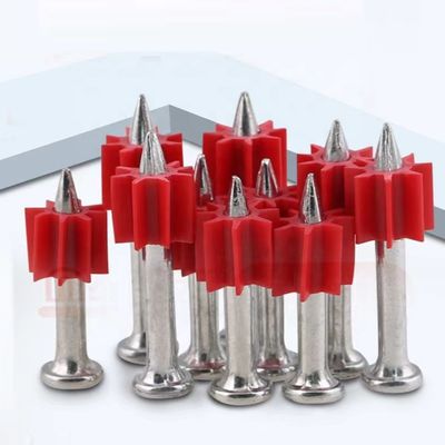 Diametro della testa generale Chiodi da tiro in argento galvanizzati con lavatrice di gomma rossa 100 pezzi PACK