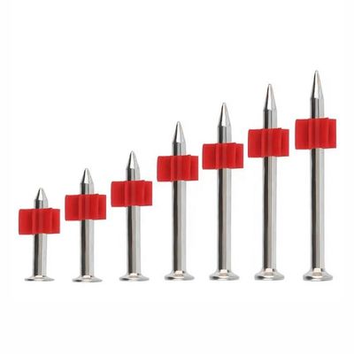 Diametro della testa generale Chiodi da tiro in argento galvanizzati con lavatrice di gomma rossa 100 pezzi PACK