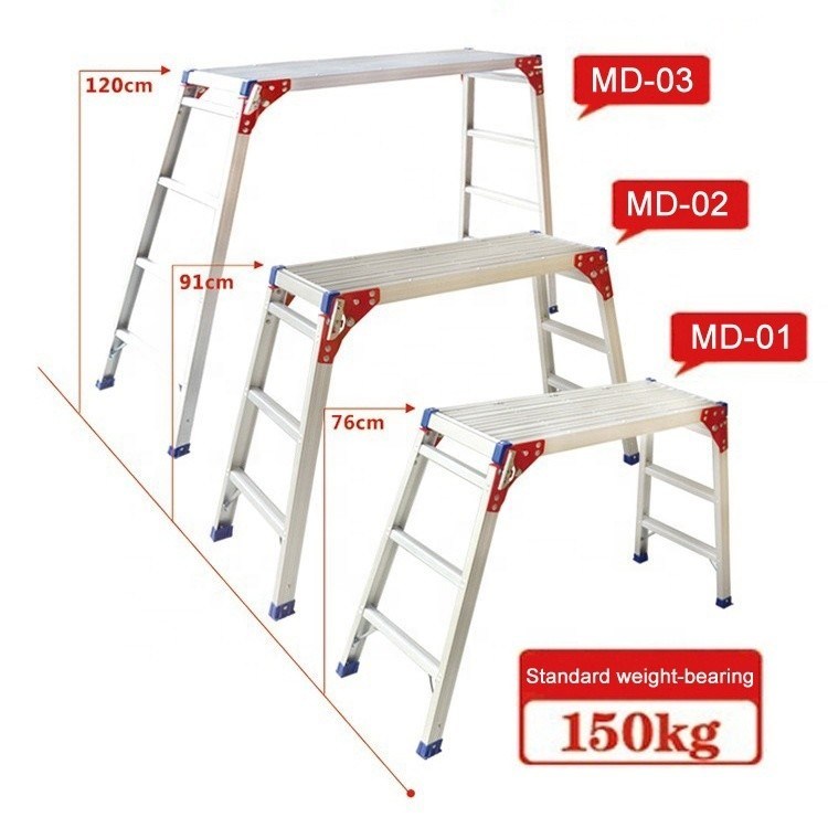 Scaffale piattaforma di lavoro pieghevole di 120 cm di altezza per lavaggio auto e arrampicata domestica