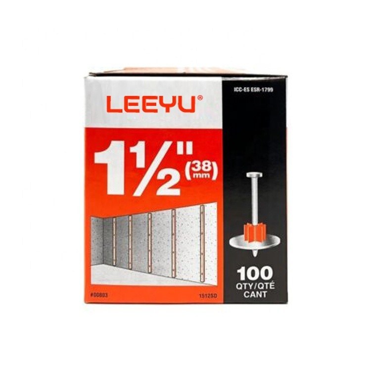 Galvanizzato 1-1 / 2 pollici. / 38mm Drive Pin con lavatrice 100-Pack punto taglio punto punto affilato