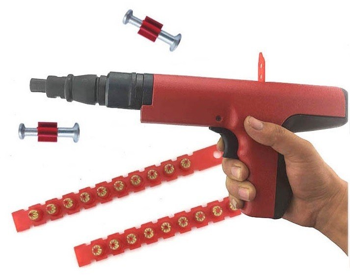 Pistola a chiodi portatile semiautomatica manuale resistente a 10 colpi con tensione 120V/60HZ