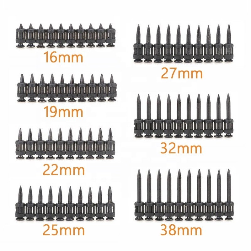 16-38mm lunghezza piastra di metallo sparatutto a gas Concreto chiodi in acciaio per pistole da chiodo a gas