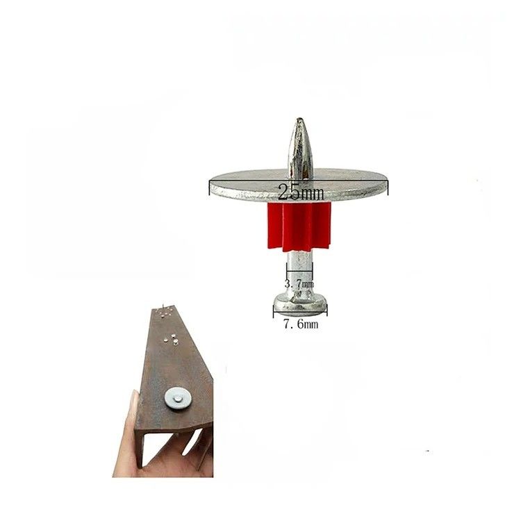 Pini a testa piatta PDW per 301/301T Pistola da sparo per chiodi 25mm Acciaio Lavatrice di chiodi incluso
