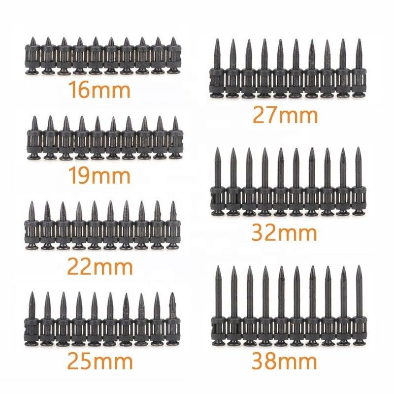 3.0mm Diametro della canna Nastro nero chiodi di cemento a gas per la costruzione 16-38mm Lunghezza
