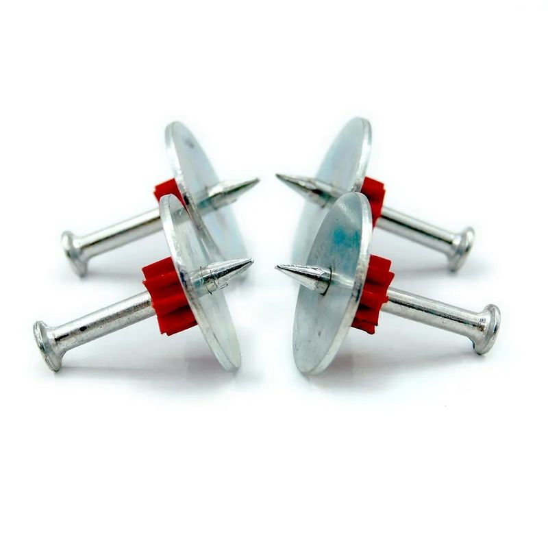 7.6mm Diametro della testa 25mm Lavatrice in acciaio Chiodi in acciaio ad alta velocità per pin di calcestruzzo PDW